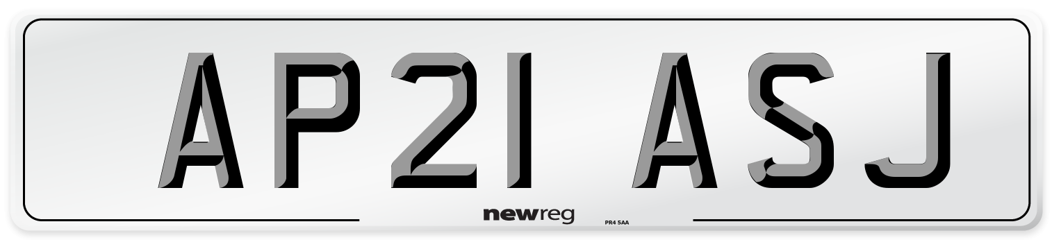 AP21 ASJ Number Plate from New Reg